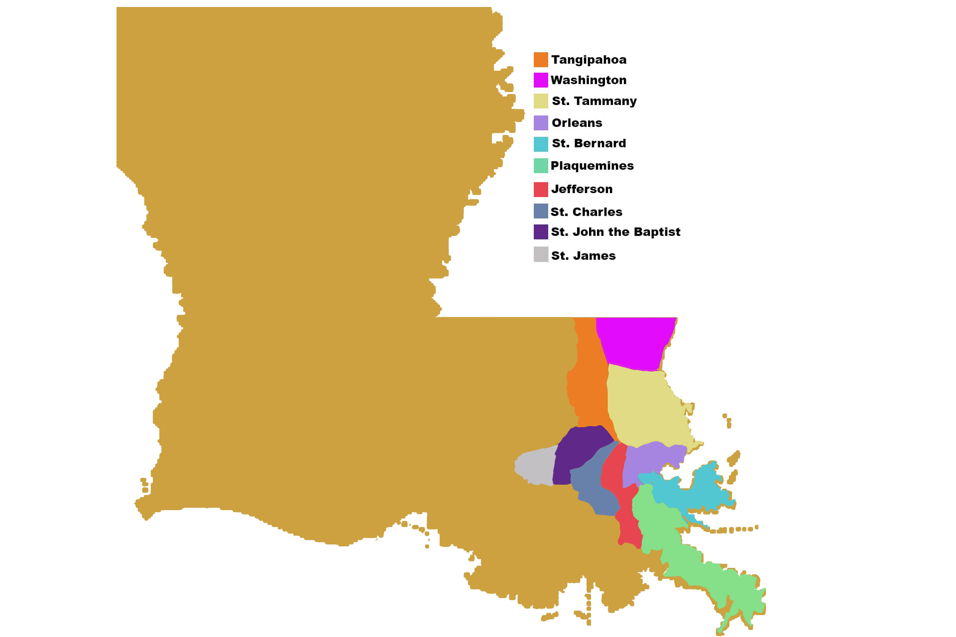 Parishes Covered by Big Easy Real Estate Appraisal